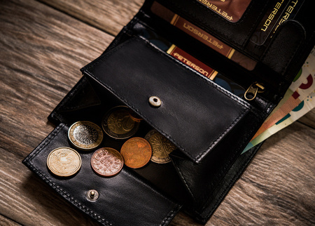 Herren Geldbörse Hochformat, Schwarz, Echtleder – Peterson