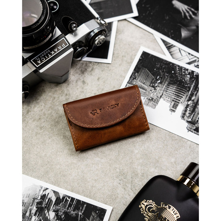 Braune Herren-Geldbörse aus Leder mit RFID-System – Rovicky