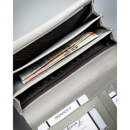 Damen-Geldbörse aus Leder, mehrfarbig, mit Blumenmuster, ausgestattet mit RFID-System - 4U Cavaldi