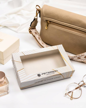 Elegante Damen Geldbörse aus Leder mit Druckknopf und Reißverschluss – Peterson