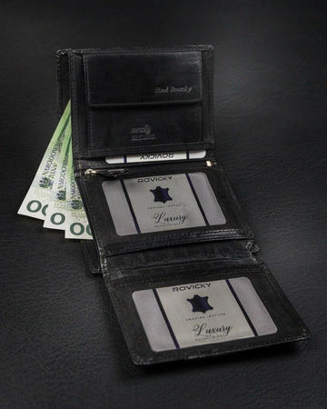 Funktionale vertikale Herren Geldbörse aus Echtleder ohne Verschluss – Rovicky