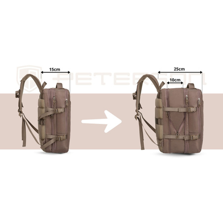 Beiger Reise-Rucksack aus Cordura mit USB-Anschluss – Peterson