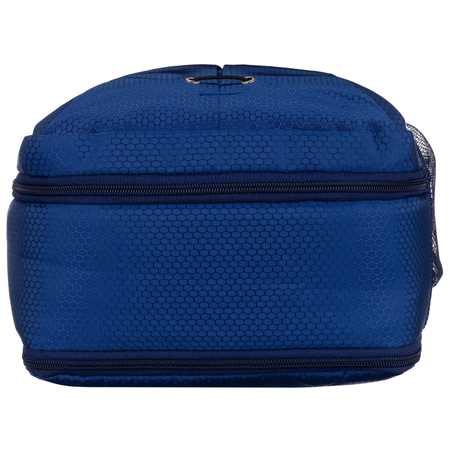 Dunkelblauer Rucksack aus Polyester mit atmungsaktiven Schultergurten ausgestattet – Peterson