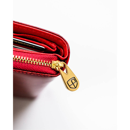 Rote Damen Geldbörse aus Echtleder im Hochformat – Peterson