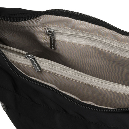 Schwarze Damen-Handtasche aus Polyester mit Reißverschluss, ein Fach - Peterson