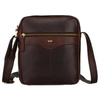 Herren-Umhängetasche, braune Umhängetasche aus Leder mit Tasche - Peterson