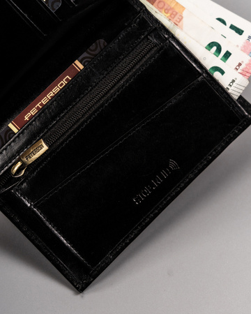 Herren Geldbörse aus Leder mit rotem Akzent – Peterson