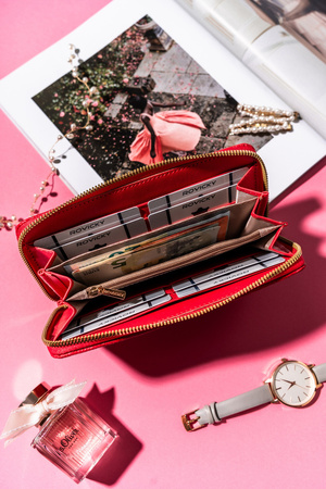 Große Damen Geldbörse mit Reißverschluss in Stiftetui-Form – Rovicky