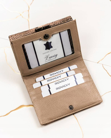 Kleine Damen Geldbörse aus Leder mit Druckknopf und Bügelverschluss – Lorenti