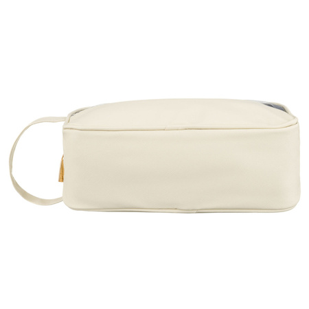 Kosmetiktasche aus synthetischem Stoff in Ecru, ausgestattet mit einem transparenten Panel - Peterson