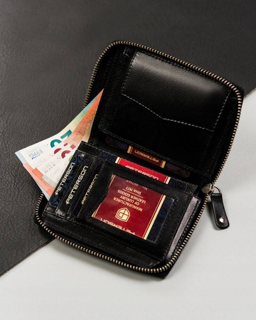 Große Herren Geldbörse mit Reißverschluss aus Leder – Peterson