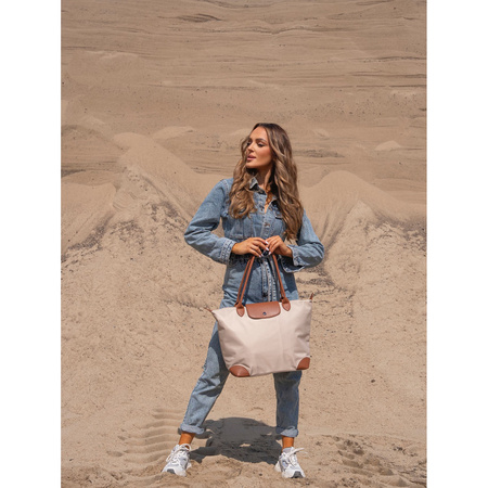 Beige Damen Shopper aus Polyester mit zwei Henkeln – Peterson