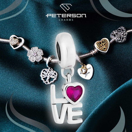Silberner Charm Love mit Zirkonia für Modulararmband – Peterson