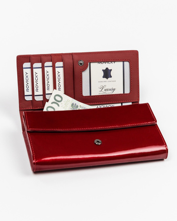 Klassische Damen Geldbörse mit Druckverschluss aus Lackleder – Cavaldi