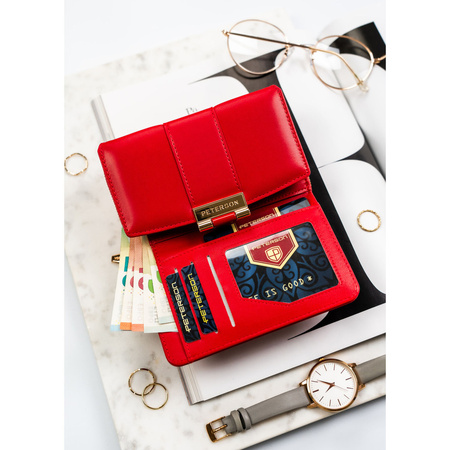 Rote Damen-Geldbörse aus Öko-Leder - Peterson