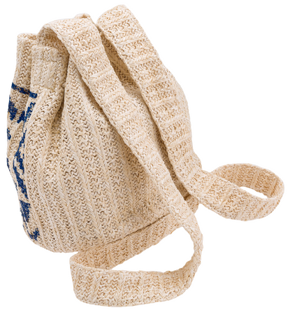 Kleine Strohtasche im Beuteldesign mit Pompons – ideal für den Sommer – Cavaldi