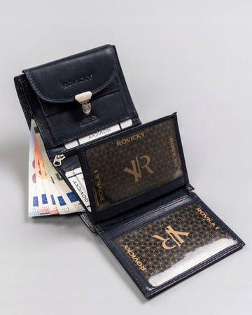 Kleine Damen Geldbörse aus Leder mit Druckknopf – Rovicky