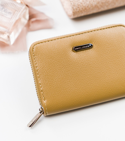 Praktische Damen Geldbörse aus glattem Öko-Leder mit Reißverschluss – David Jones