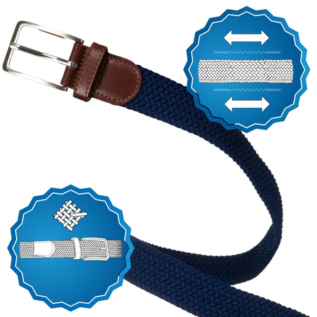 Dunkelblauer Unisex Textilgürtel – Rovicky