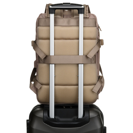 Beiger Reise-Rucksack aus Cordura mit USB-Anschluss – Peterson