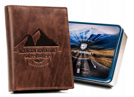 Große vertikale Herren Geldbörse aus echtem Leder – Peterson