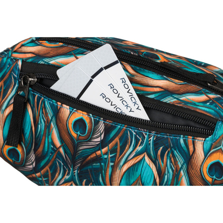 Mehrfarbige Damen Gürteltasche mit Außentasche mit Reißverschluss – Rovicky