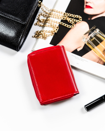 Damen Geldbörse aus Leder mit Druckknopf und Reißverschluss – Peterson