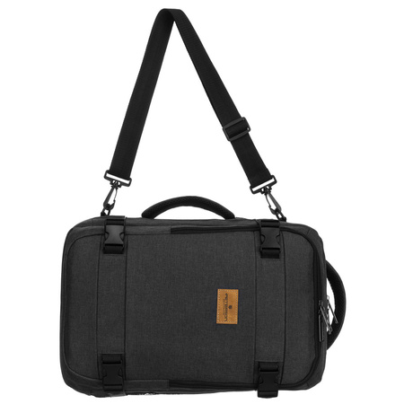 Geräumiger, schwarzer Reiserucksack aus Polyester, ideal als Handgepäck – Peterson