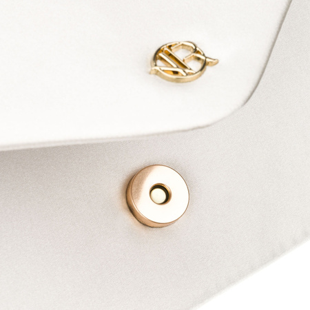 Weiße Damen-Clutch aus synthetischem Stoff mit Magnetverschluss – Rovicky