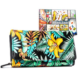 Große Damen Geldbörse aus Leder mit Druckknopf – Rovicky