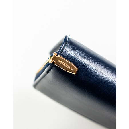 Dunkelblaue Damen Geldbörse aus Öko-Leder mit RFID-Schutz – Peterson