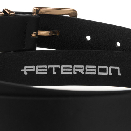 Schwarzer, schmaler Damen-Gürtel aus Öko-Leder - Peterson