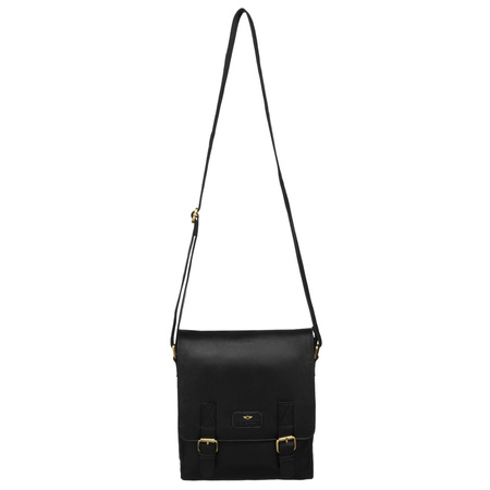 City Herren Umhängetasche aus echtem Leder in Schwarz – Peterson