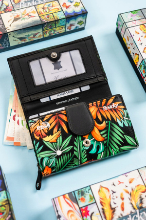 Geräumige Damen Geldbörse aus Leder mit Druckknopf – Rovicky