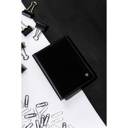 Klassische Herren Geldbörse in Schwarz im Hochformat – Rovicky
