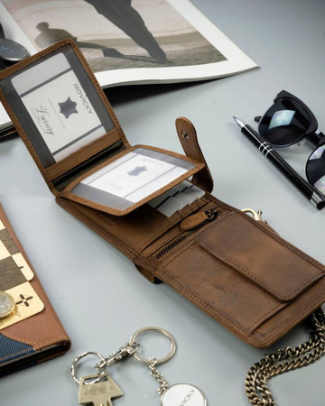 Große Herren Geldbörse aus Leder ohne Verschluss