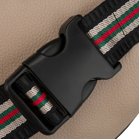 Ledrige Damen-Gürteltasche in Beige, einteilig und mit Reißverschluss - Rovicky