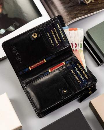 Große Damen Geldbörse aus Leder mit RFID-Schutz – Peterson