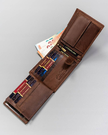 Große Herren Geldbörse aus Leder mit Zierprägung – Peterson