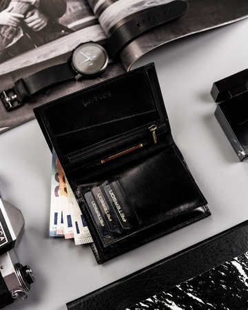 Herren Geldbörse aus Leder mit rotem Akzent – Peterson