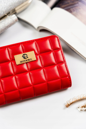 Kleine Damen-Geldbörse in Rot mit goldenen Beschlägen - Rovicky