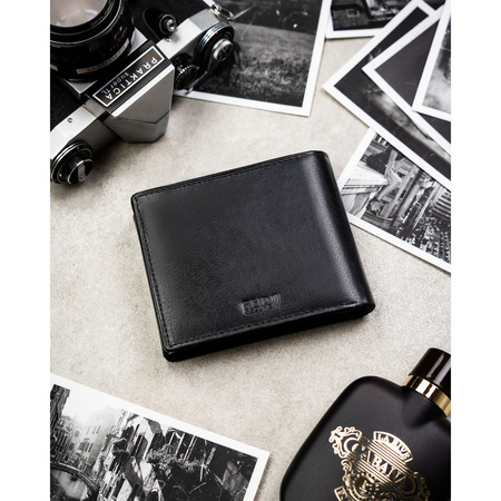 Große Herren-Geldbörse aus echtem Leder in Schwarz mit RFID-Schutz - Peterson