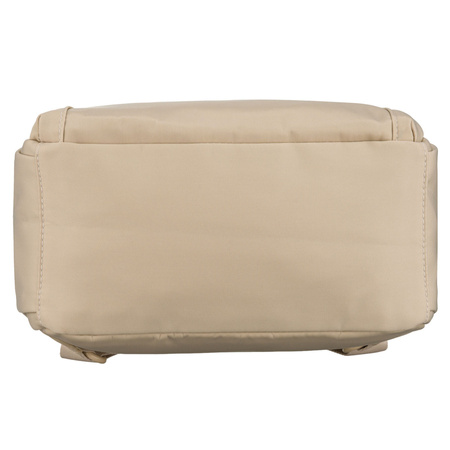 Kleiner Damen-Rucksack aus Polyester in Ecru, ein Hauptfach mit Außentasche - Peterson