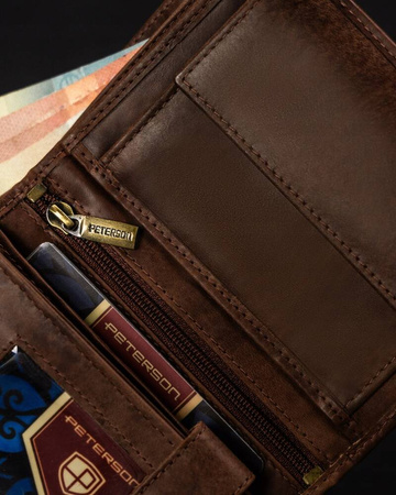 Große vertikale Herren Geldbörse aus echtem Leder – Peterson