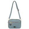 Modische blaue Damen Umhängetasche mit zwei Schulterriemen und Anhänger aus Öko-Leder – Peterson