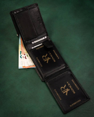 Große Herren Geldbörse aus Leder mit RFID-Schutz – Rovicky