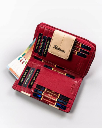 Damen Geldbörse aus Leder mit Druckknopf – Peterson