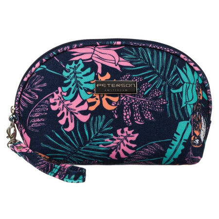 Kompakte Damen Kosmetiktasche mit botanischem Muster – Peterson