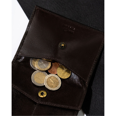 Braune, kompakte Herren Geldbörse mit RFID – Rovicky