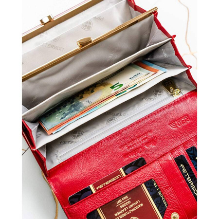 Lackierte Damen Geldbörse in Rot mit RFID-Schutz – Peterson